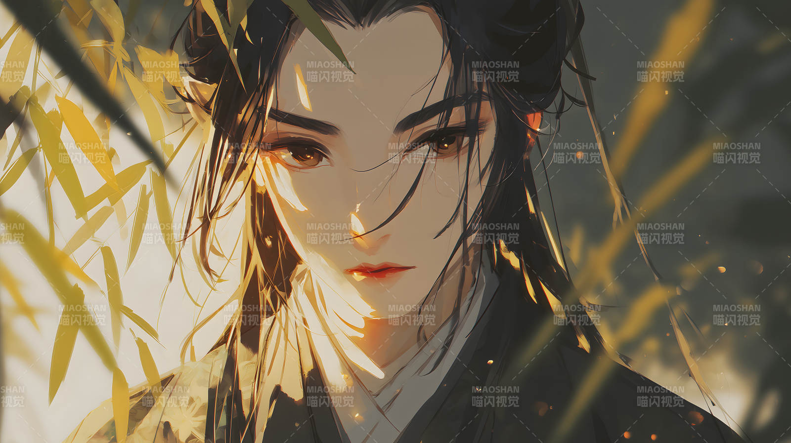 古典人物凝视图片