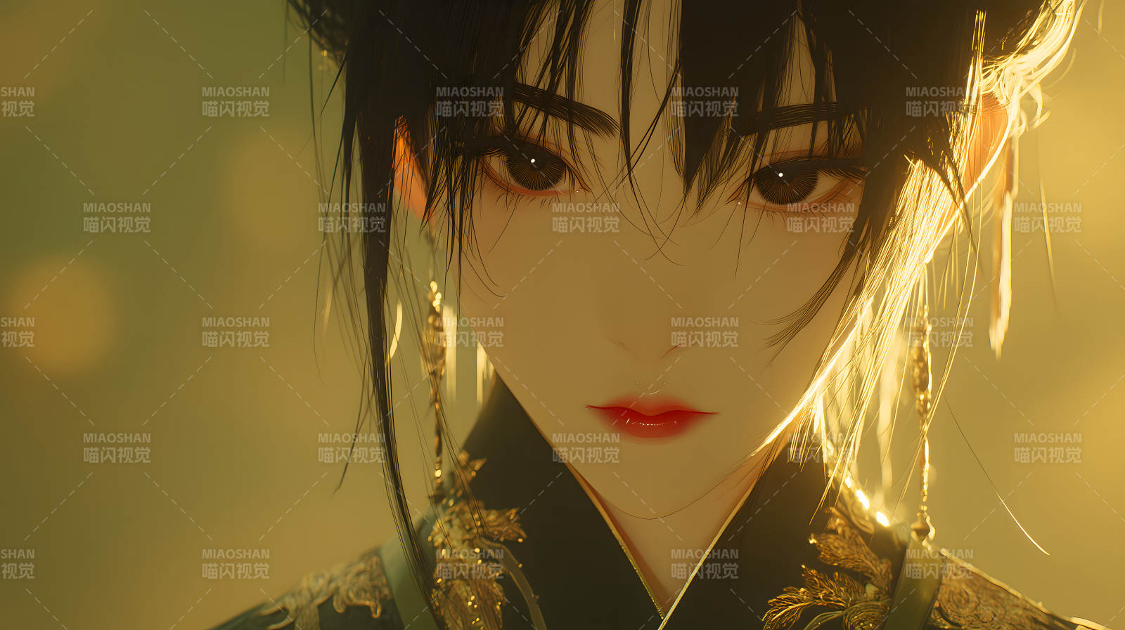 古风美人面容特写图片