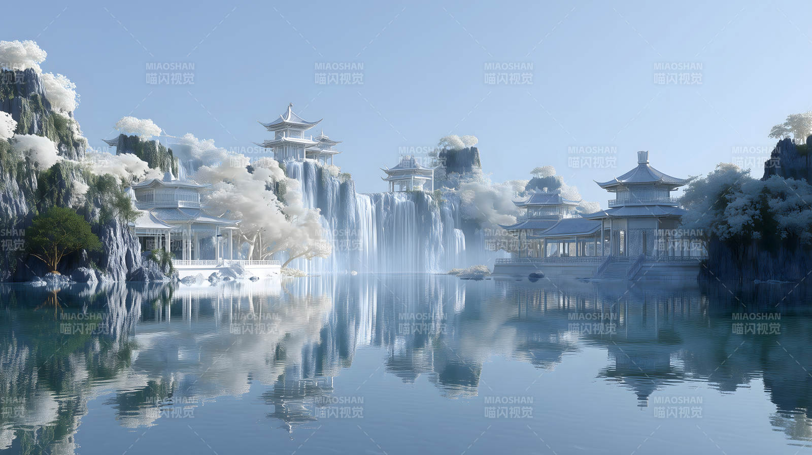 仙境般的水上建筑图片