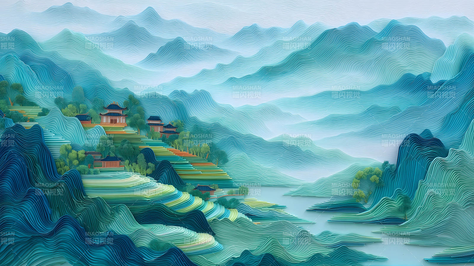 山水画意境悠远图片