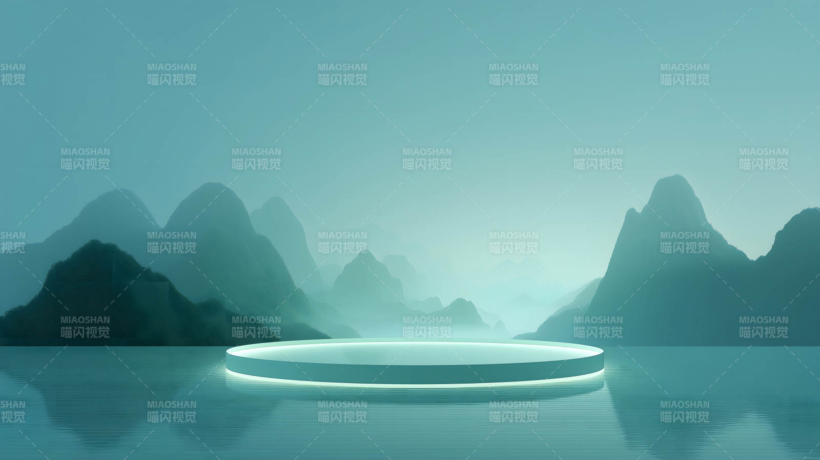 山水之间舞台静谧光影图片