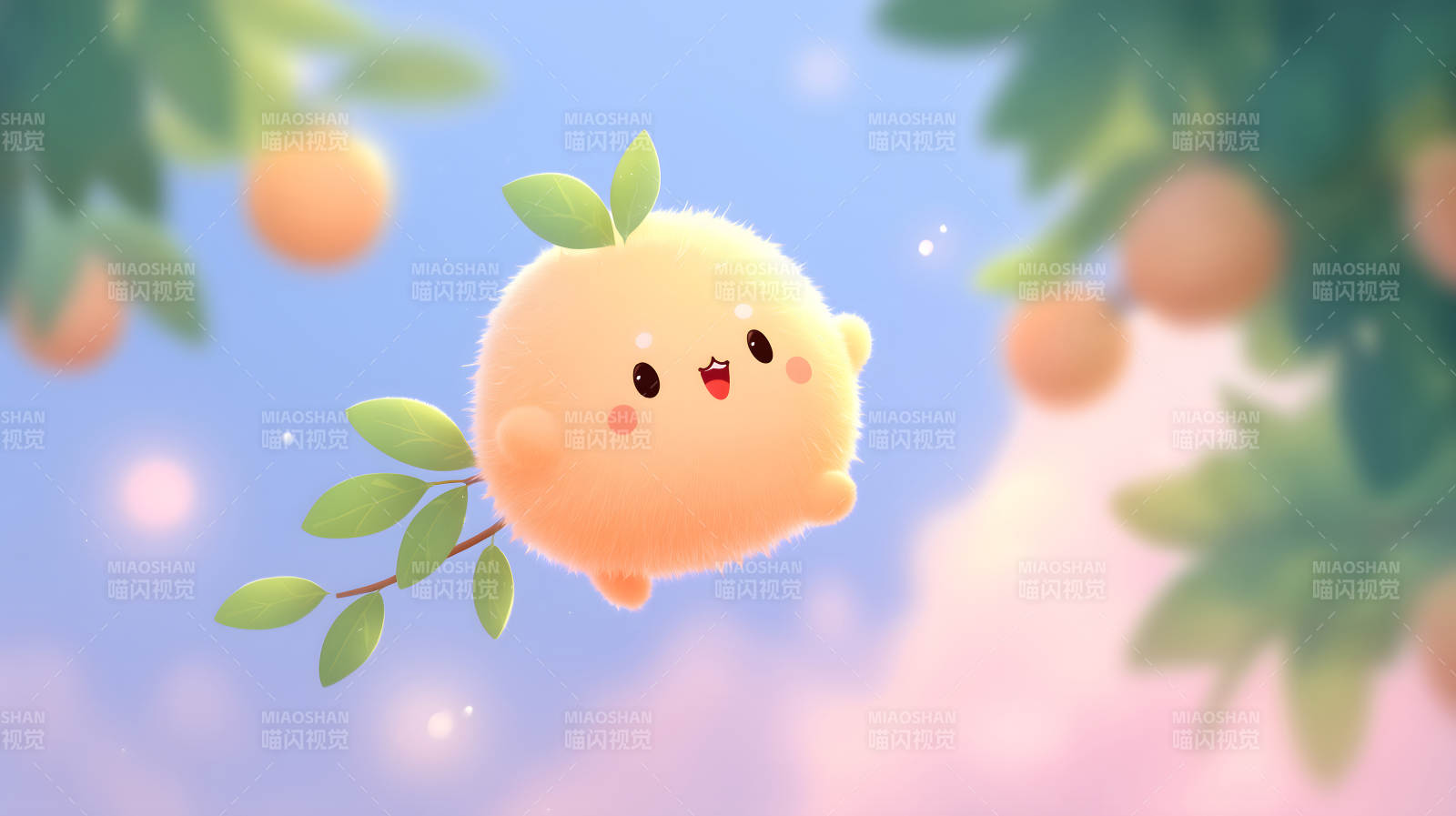 可爱毛球飞舞蓝天图片