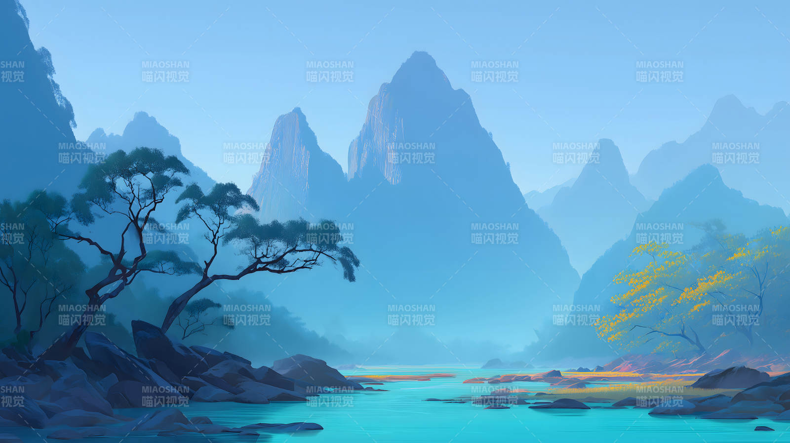 山水之间风光秀丽图片