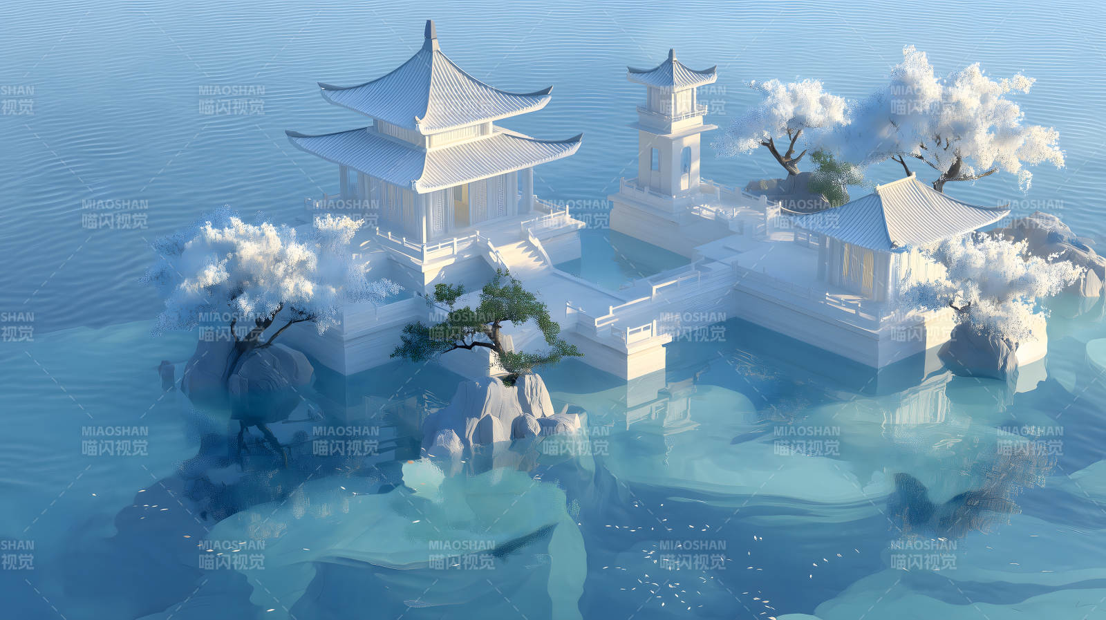 水上仙境静谧唯美图片