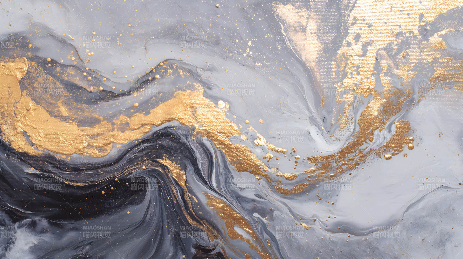 金箔水墨画抽象纹理图片