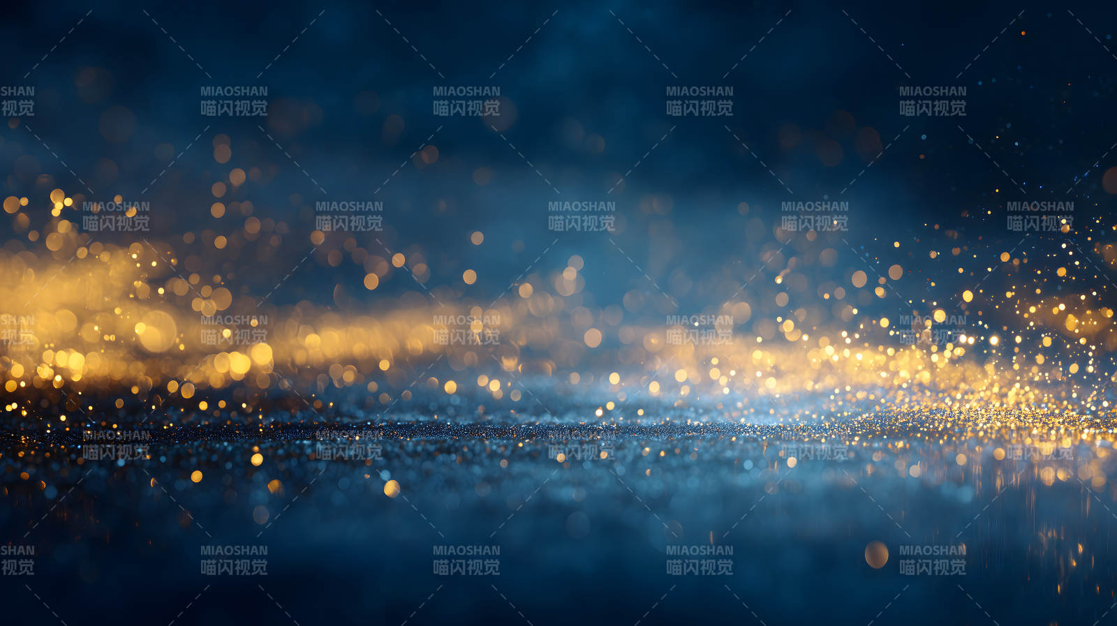 金色光点蓝色背景图片