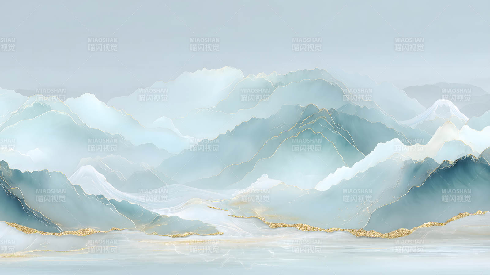 山水画意缥缈云海图片