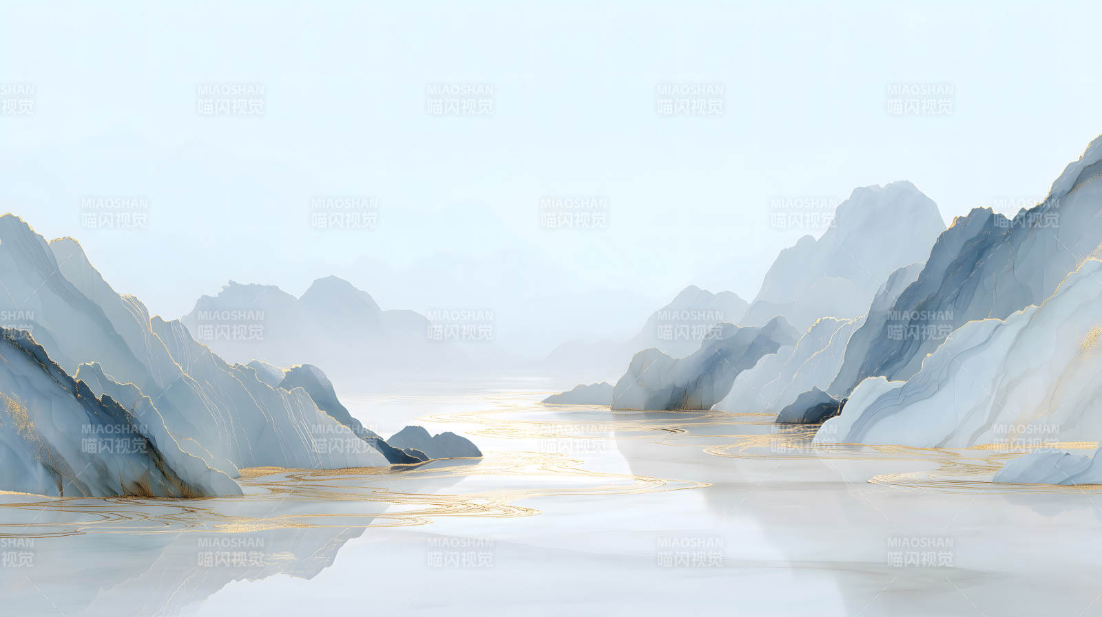 山水画意境优美图片