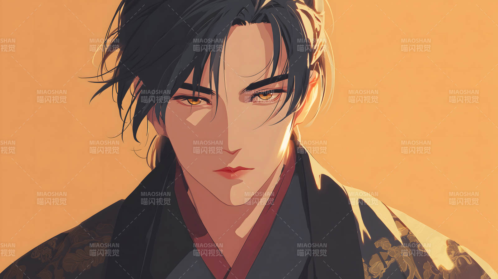 英俊男子目光深邃图片