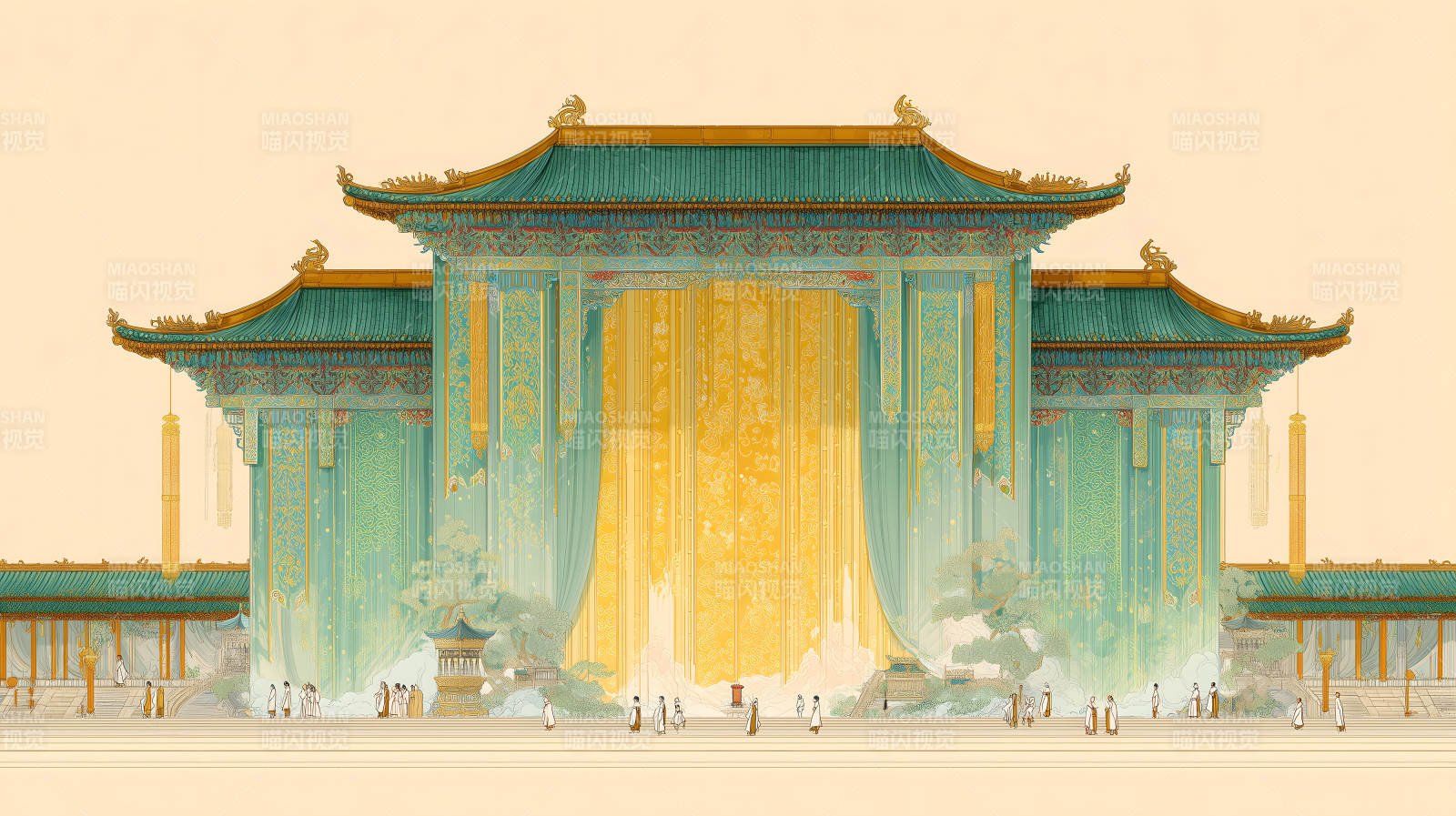 宫殿恢弘大气场景图片