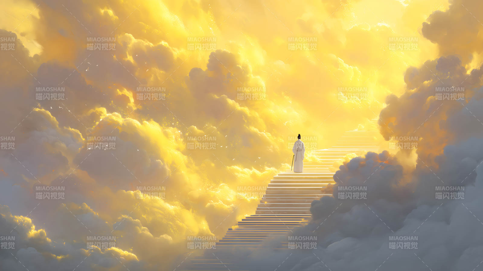 天梯之上的人影图片