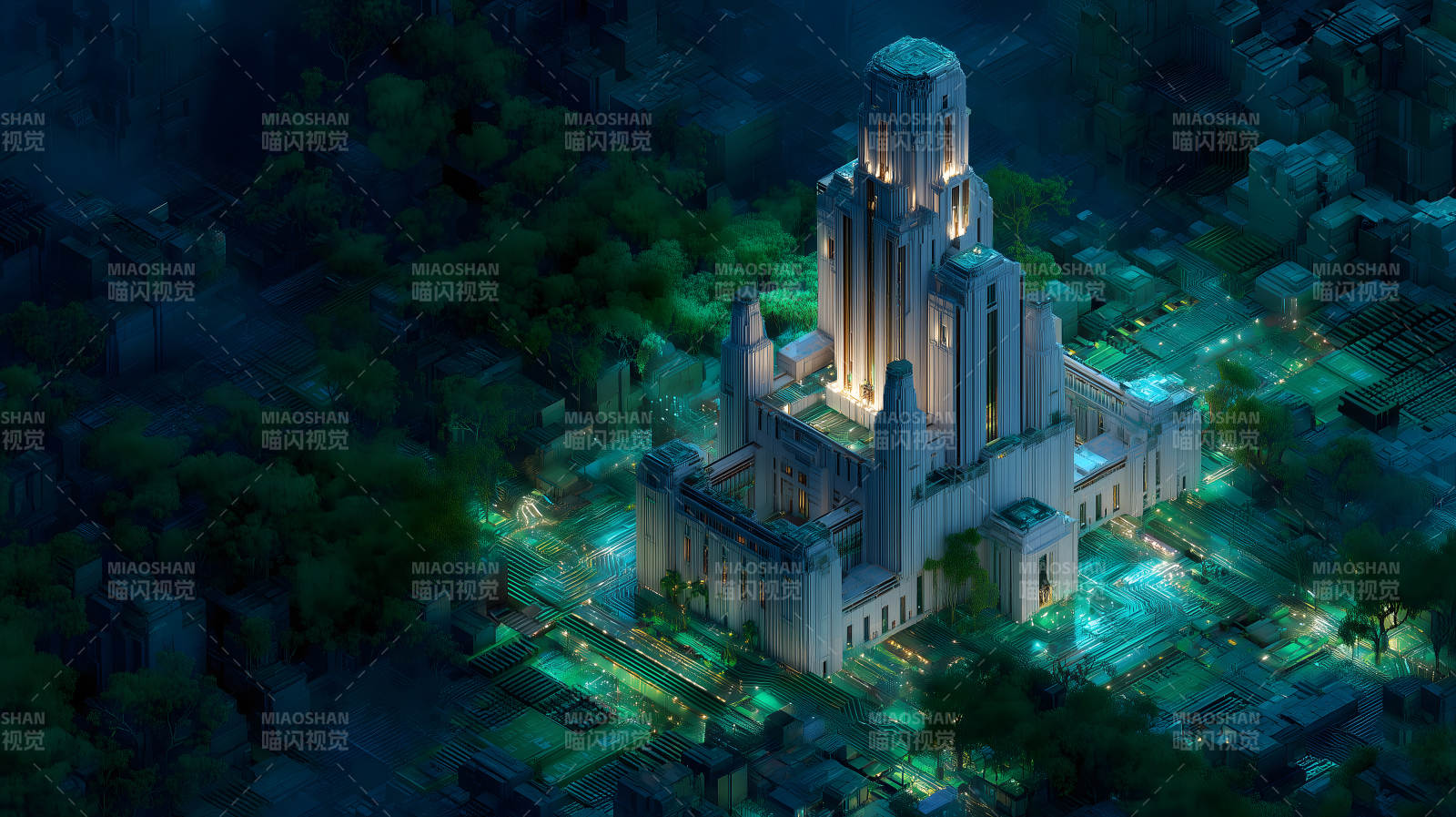 未来城市夜景图片