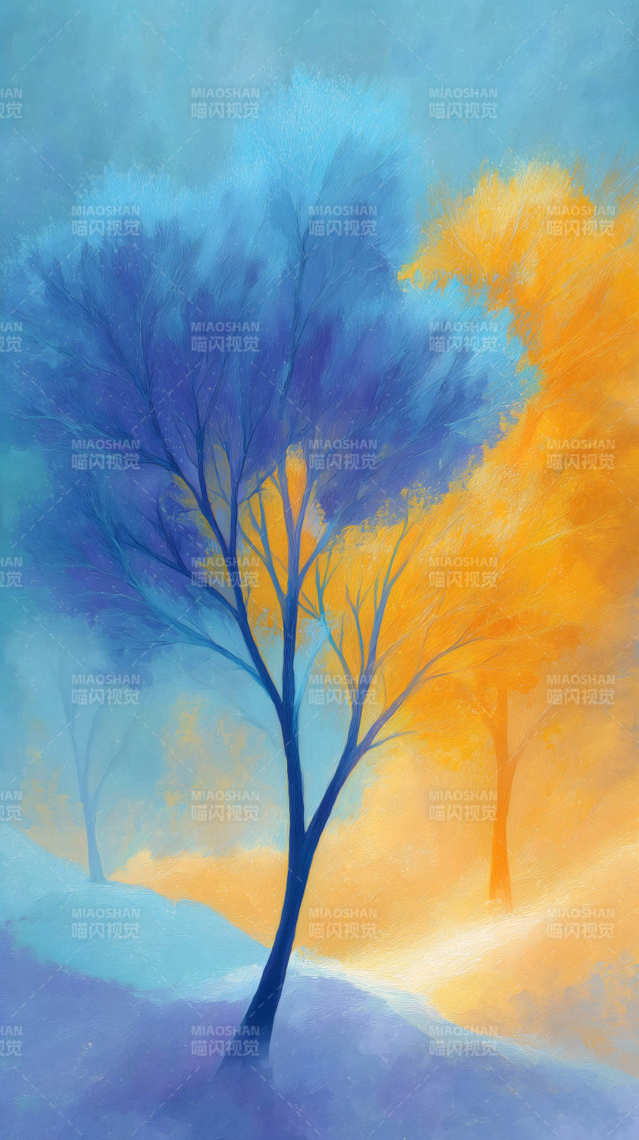 色彩斑斓的树图片