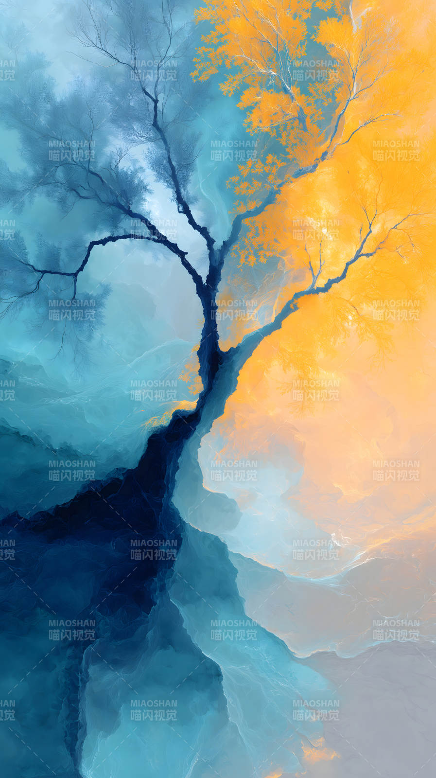 树木与色彩的碰撞图片