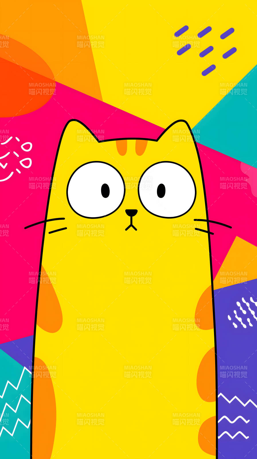 卡通猫咪背景多彩图片