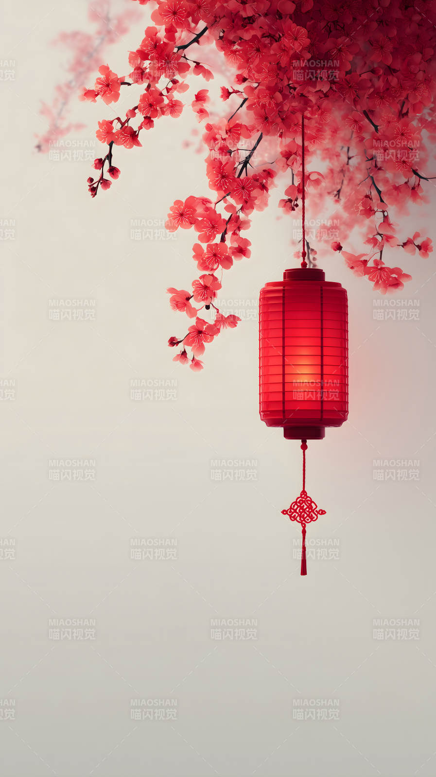 红灯笼与樱花图片