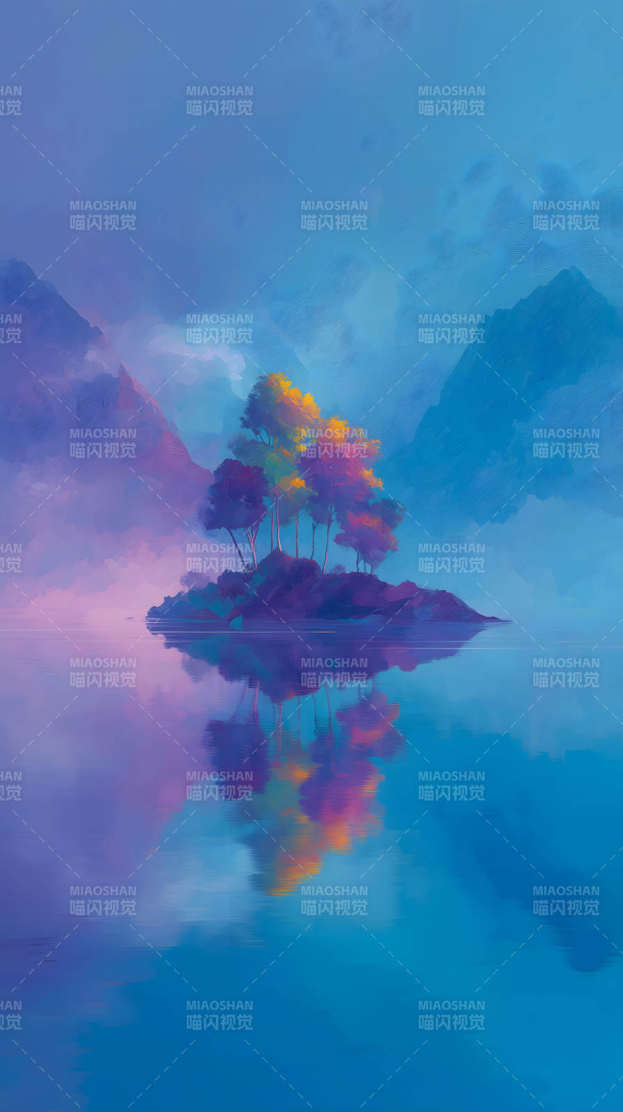 梦幻岛屿湖泊景色图片