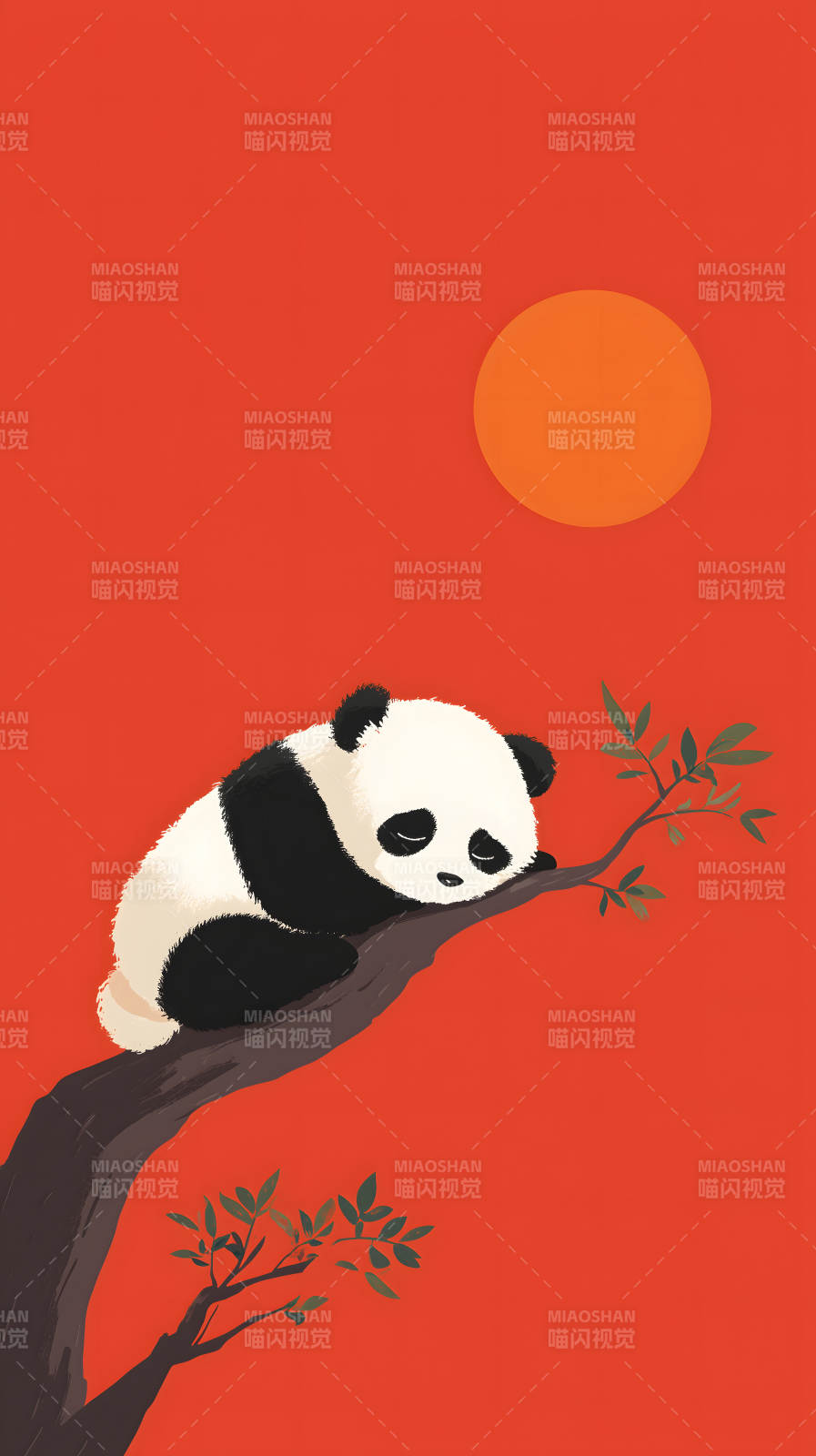 熊猫树上睡觉图图片