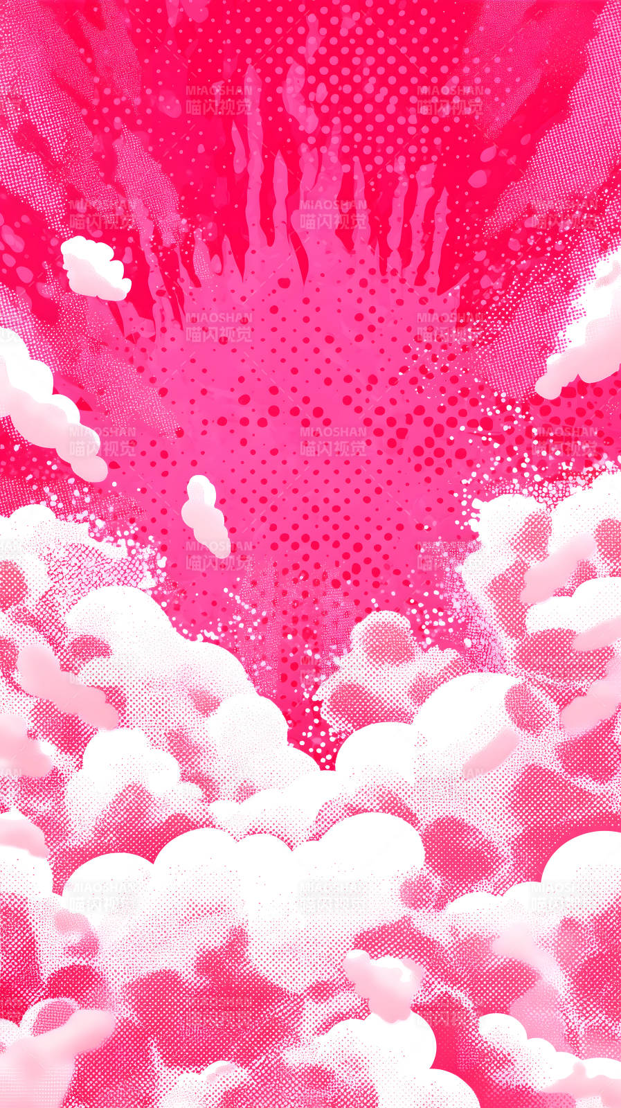 粉色天空云朵渲染图片