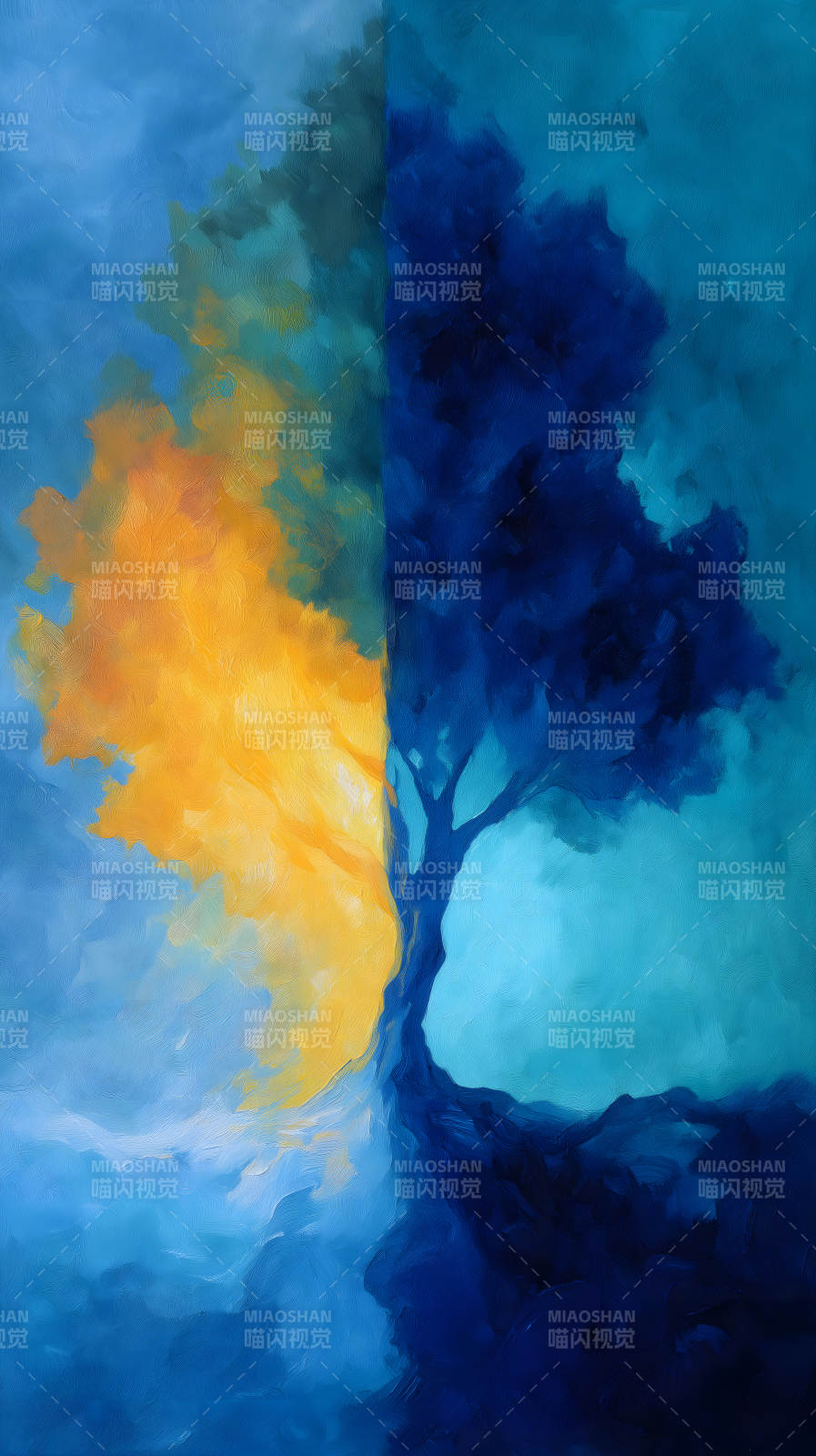 双生树的诗意图片