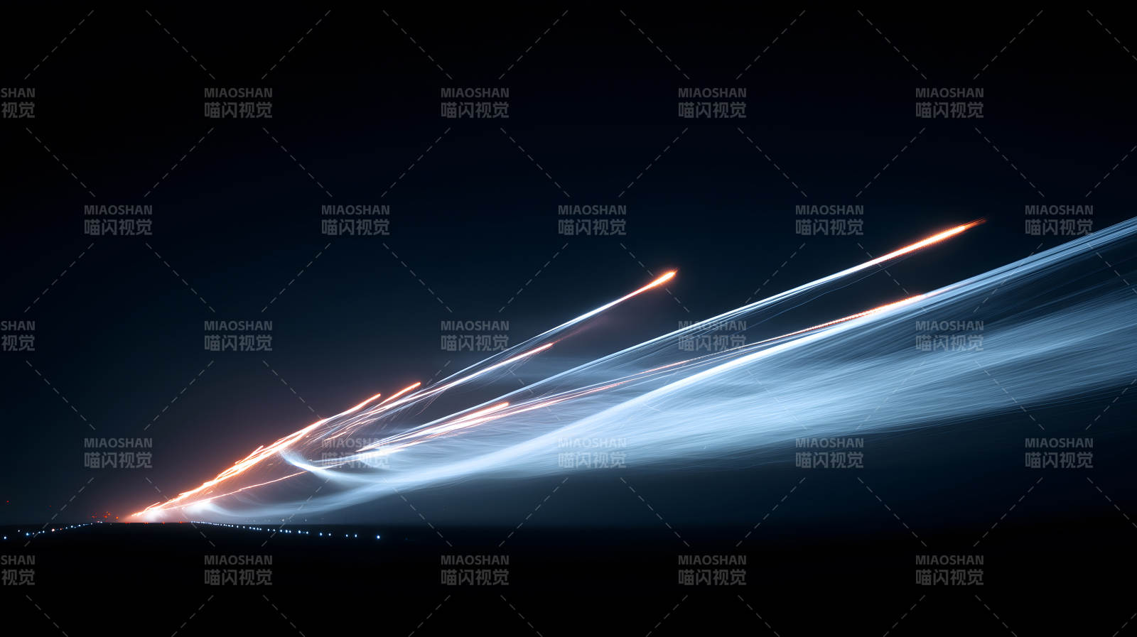 夜空焰火轨迹图片