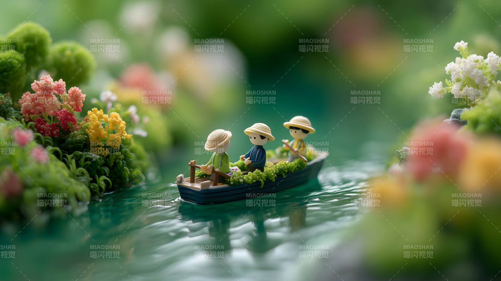 童话小舟游湖图片