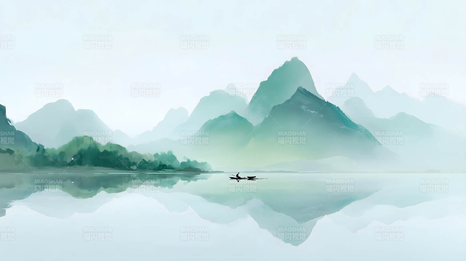 山水之间朦胧诗意图片