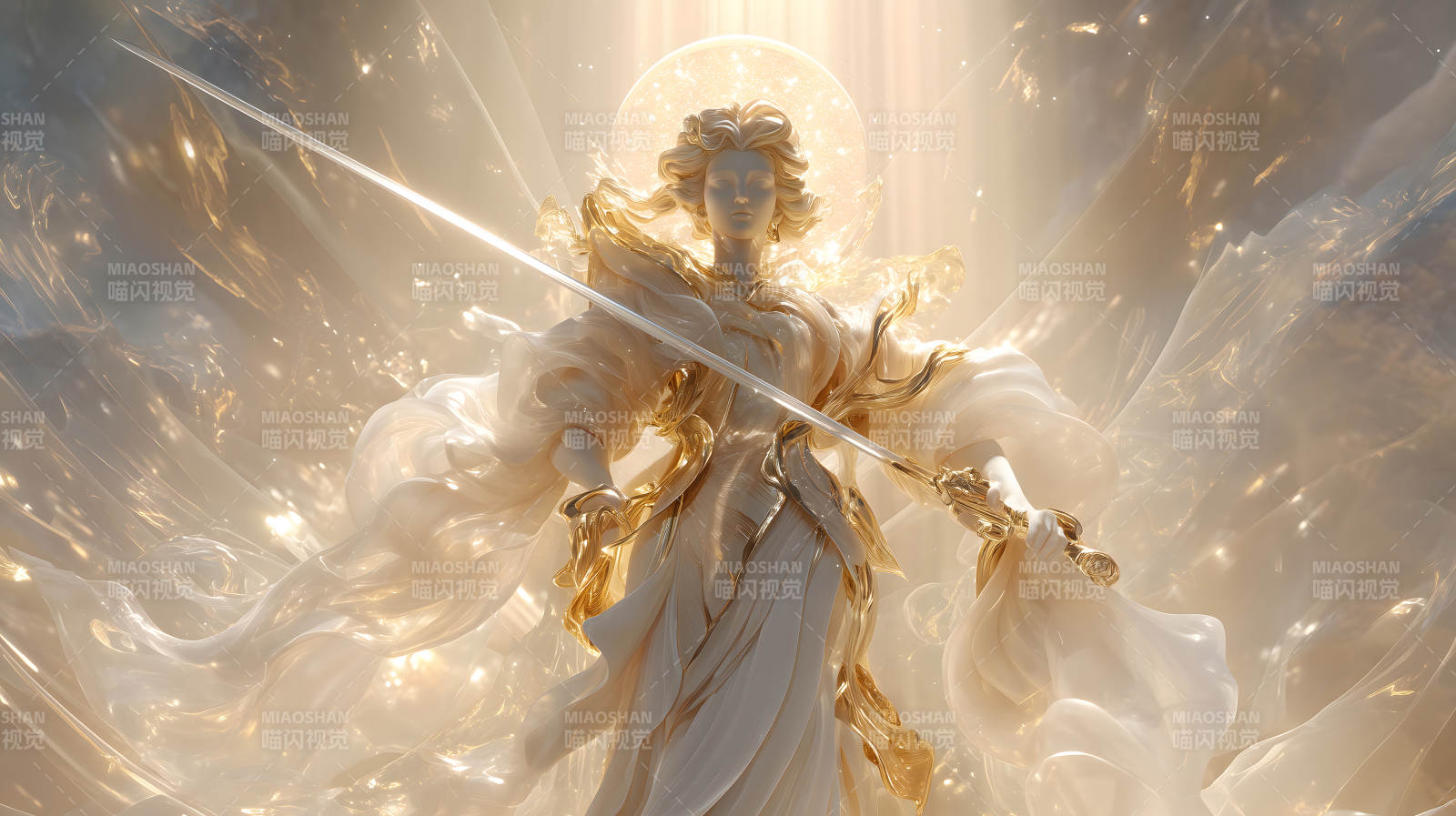 神圣天使手持利剑图片
