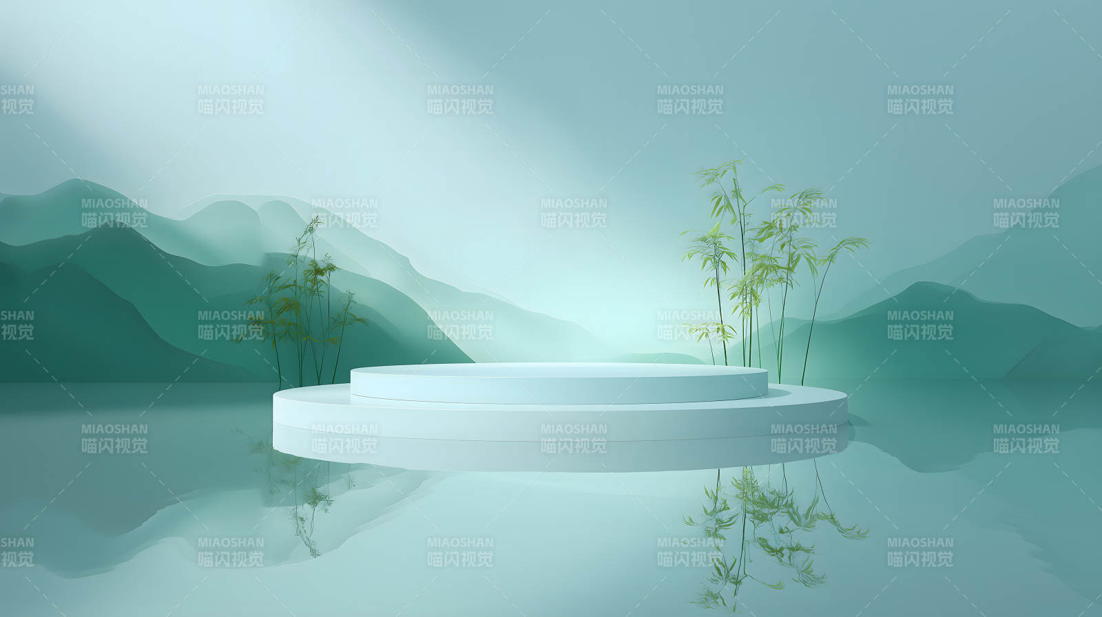 静谧舞台竹林风光图片