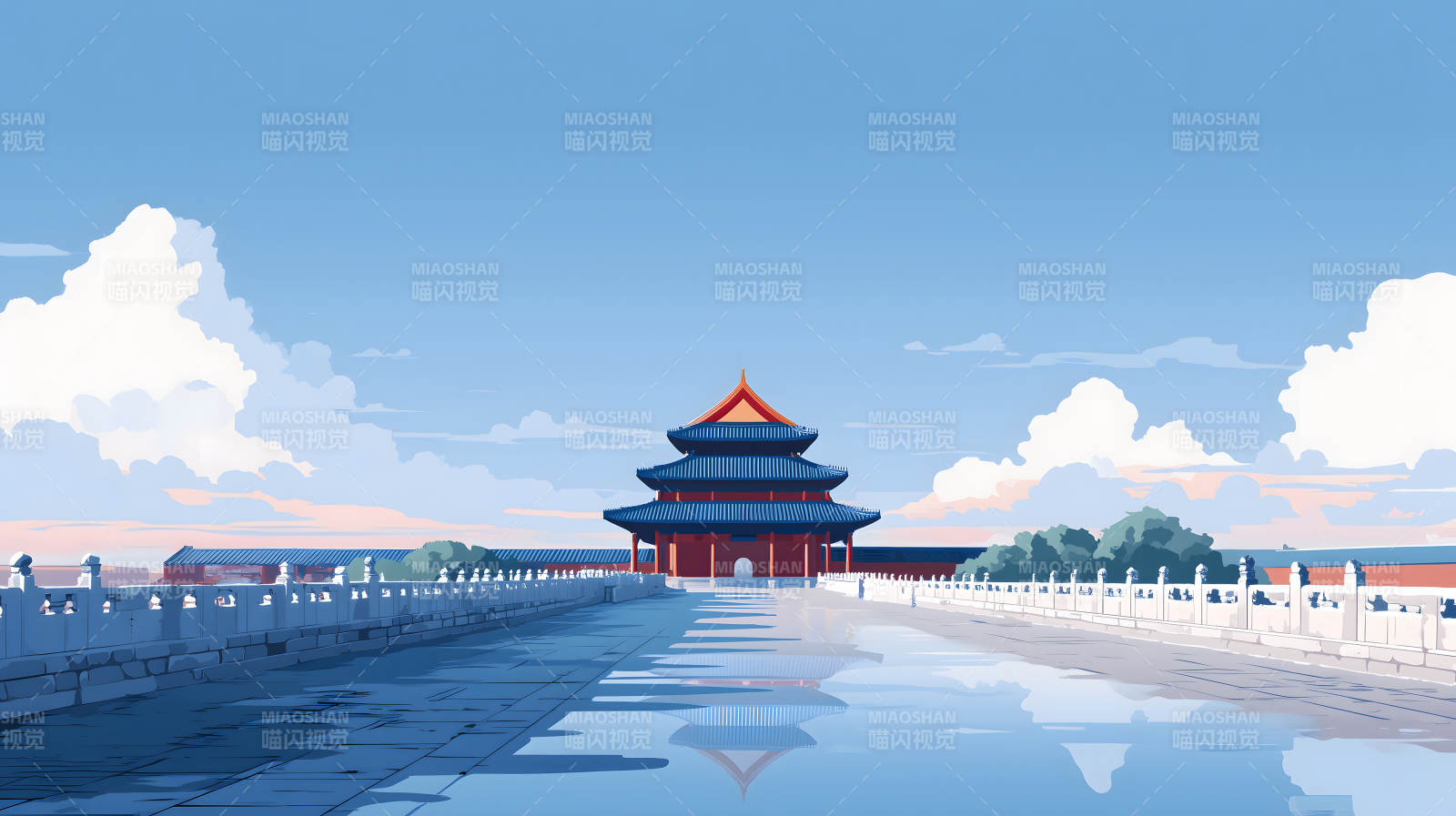 东方古建筑风光图片