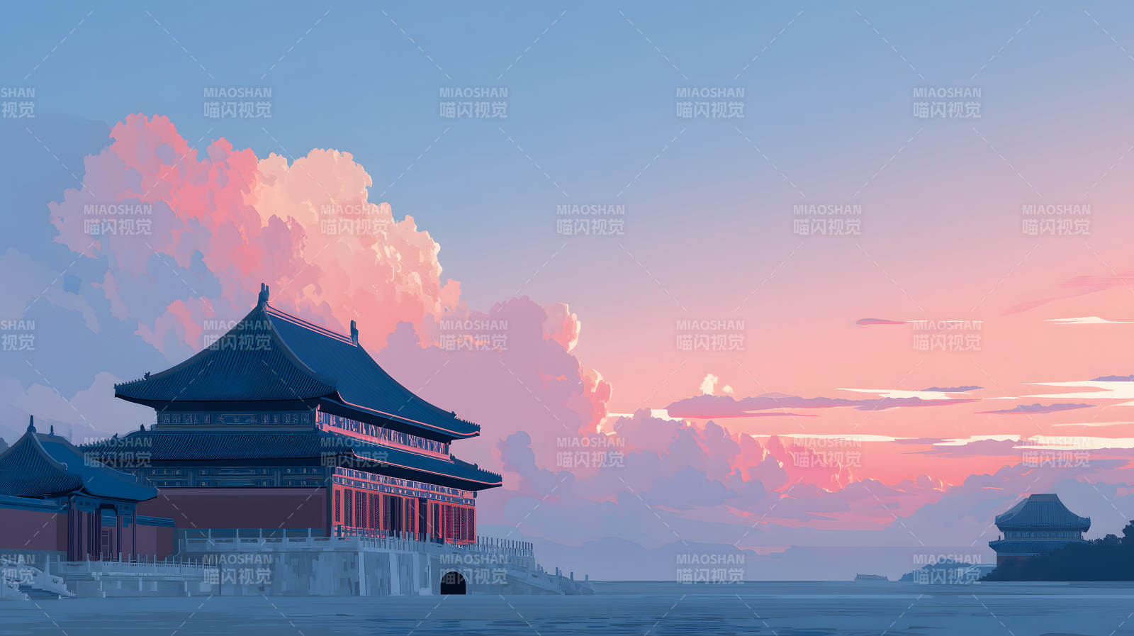 东方建筑天空云彩图片