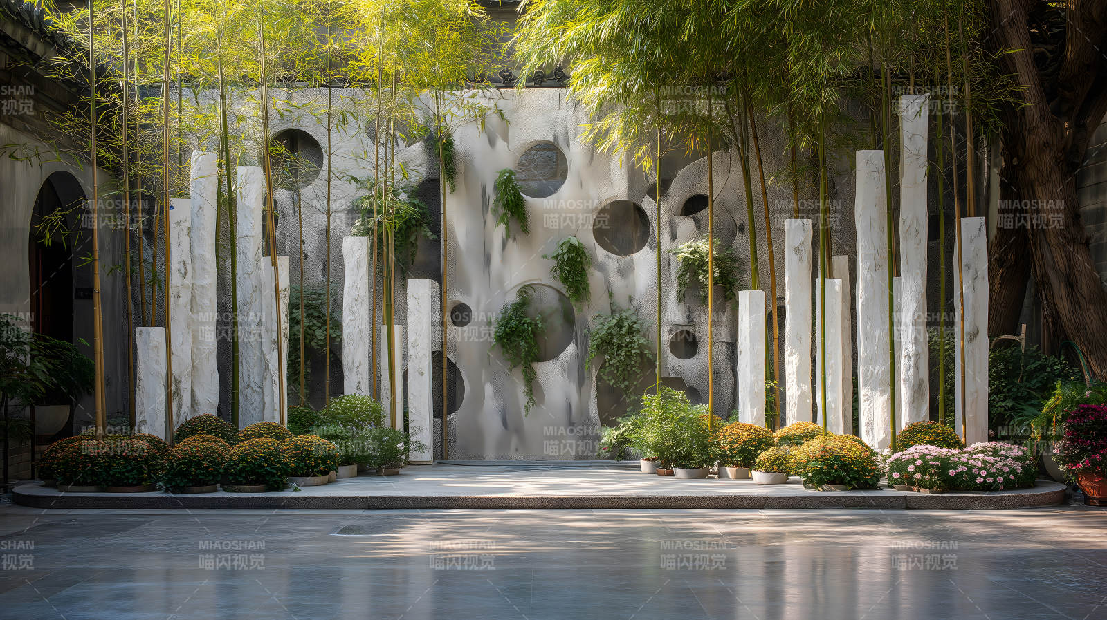 宁静的庭院景观设计图片