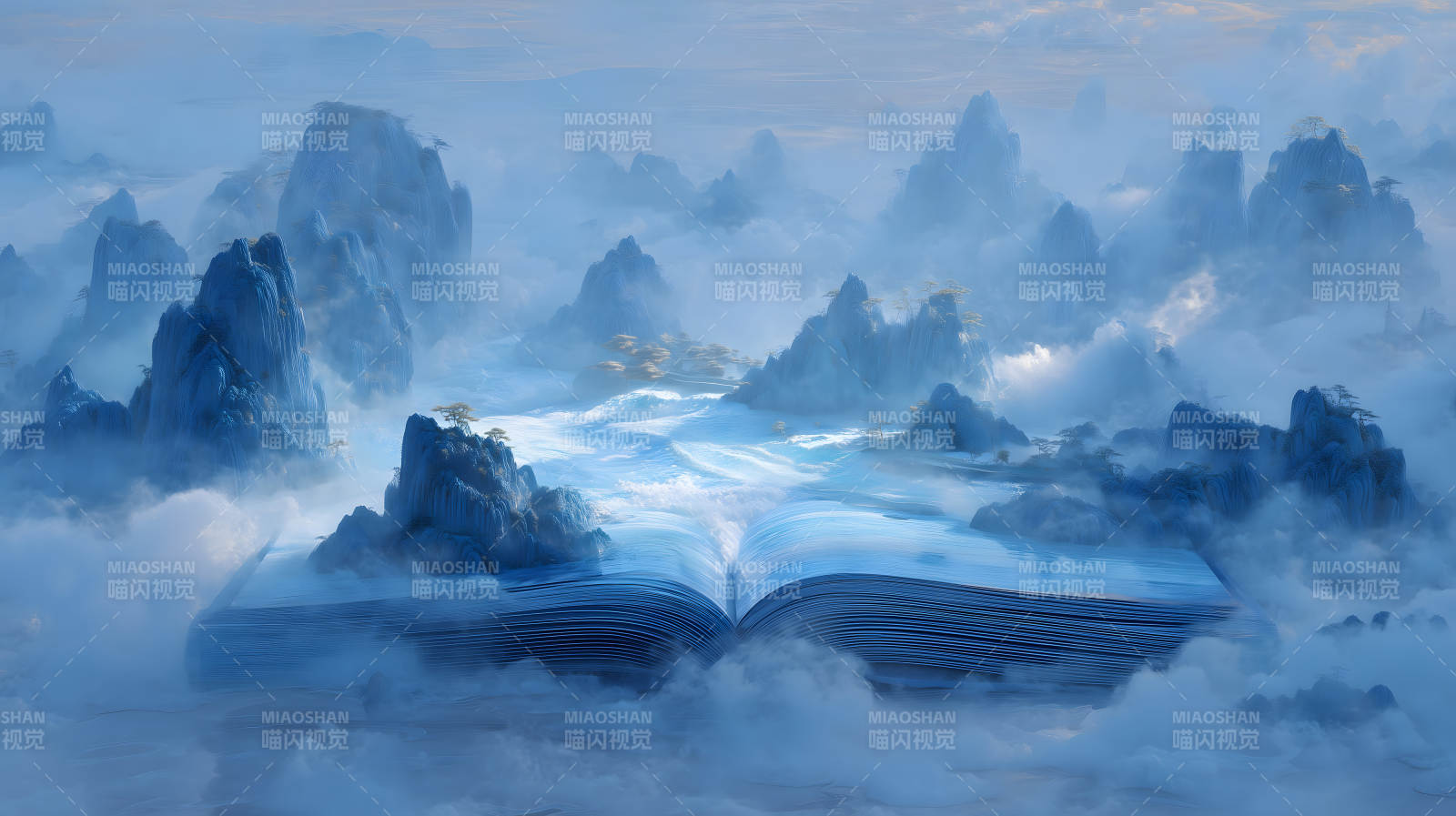 山水书卷仙气飘渺图片