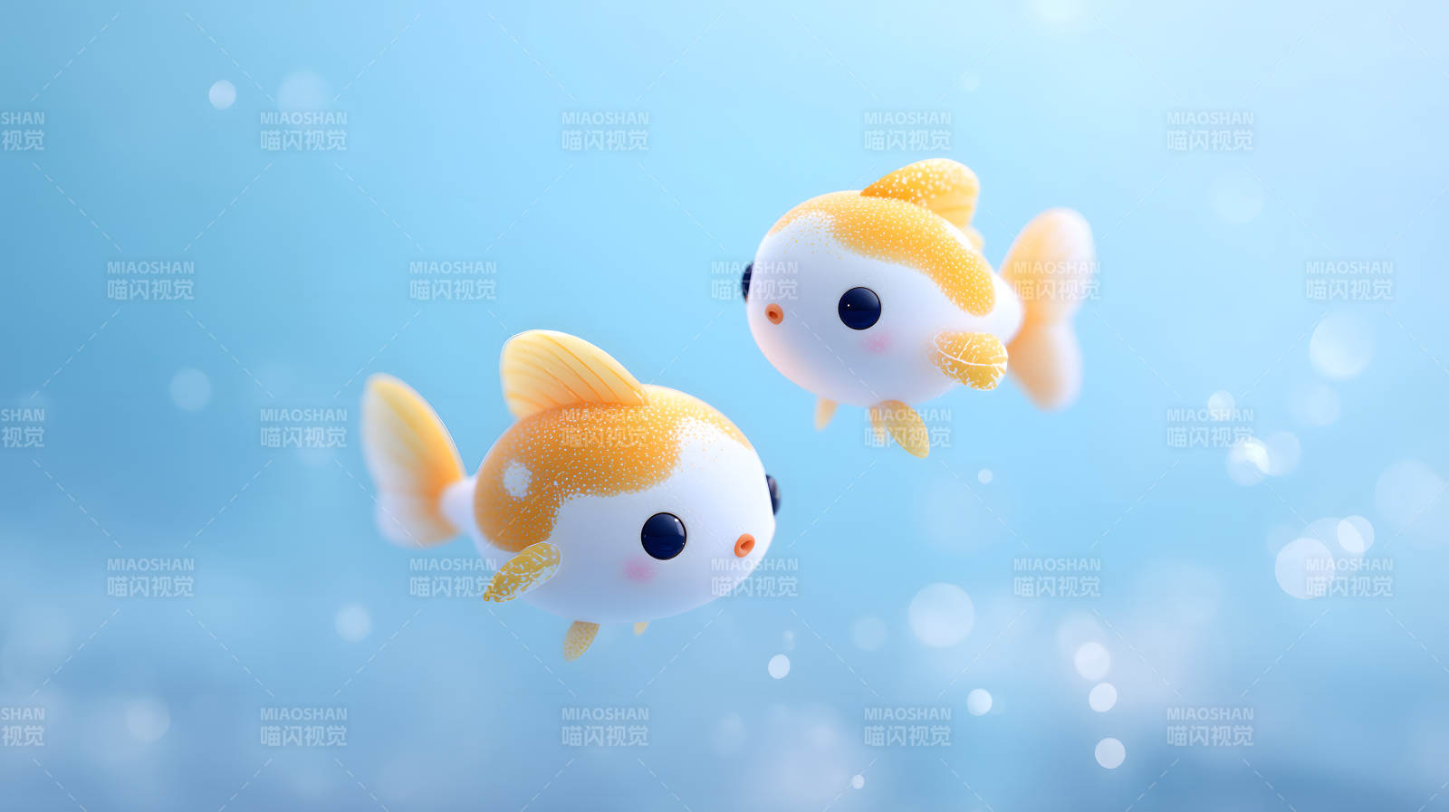 可爱金鱼水中游图片
