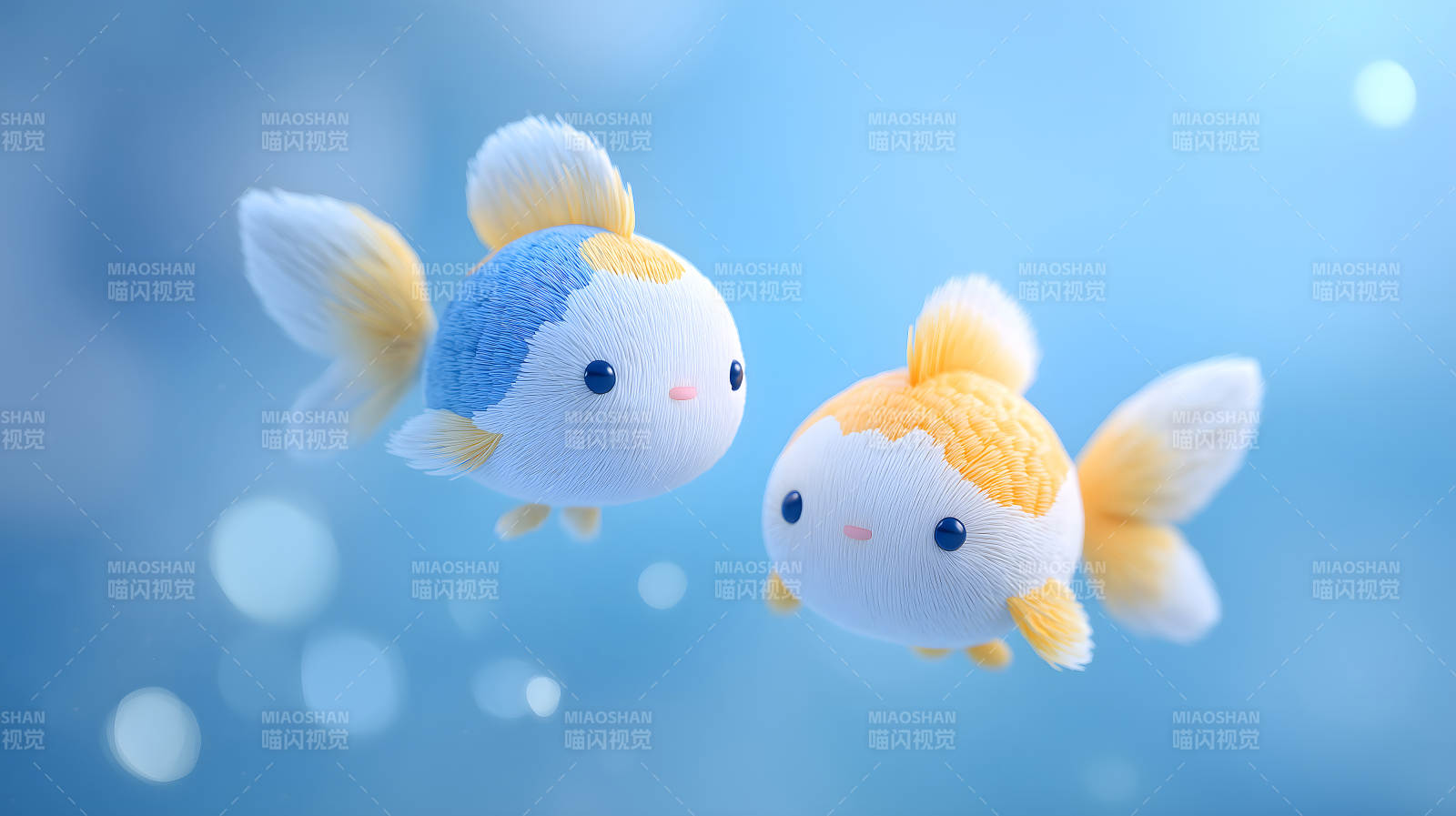 可爱卡通金鱼畅游图片