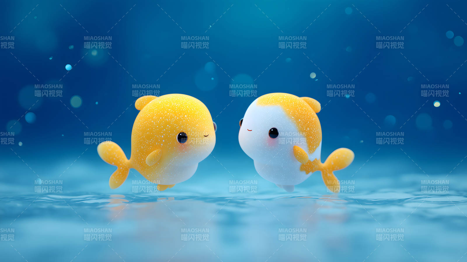 可爱小鱼水中嬉戏图片