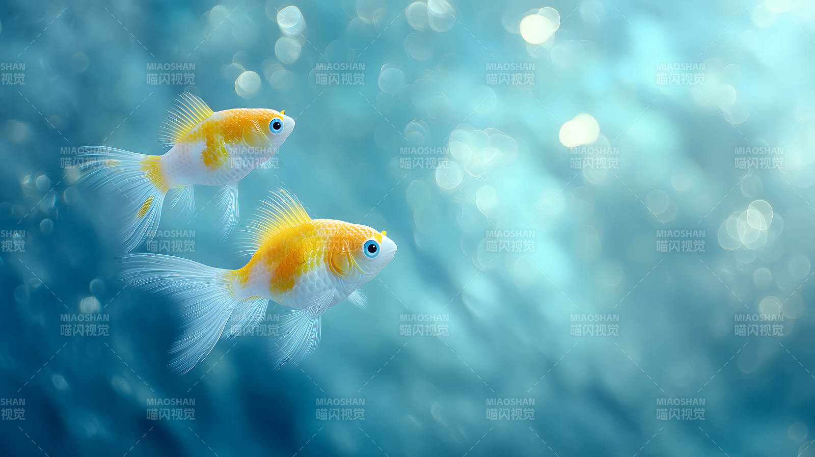 金鱼在水中畅游图片