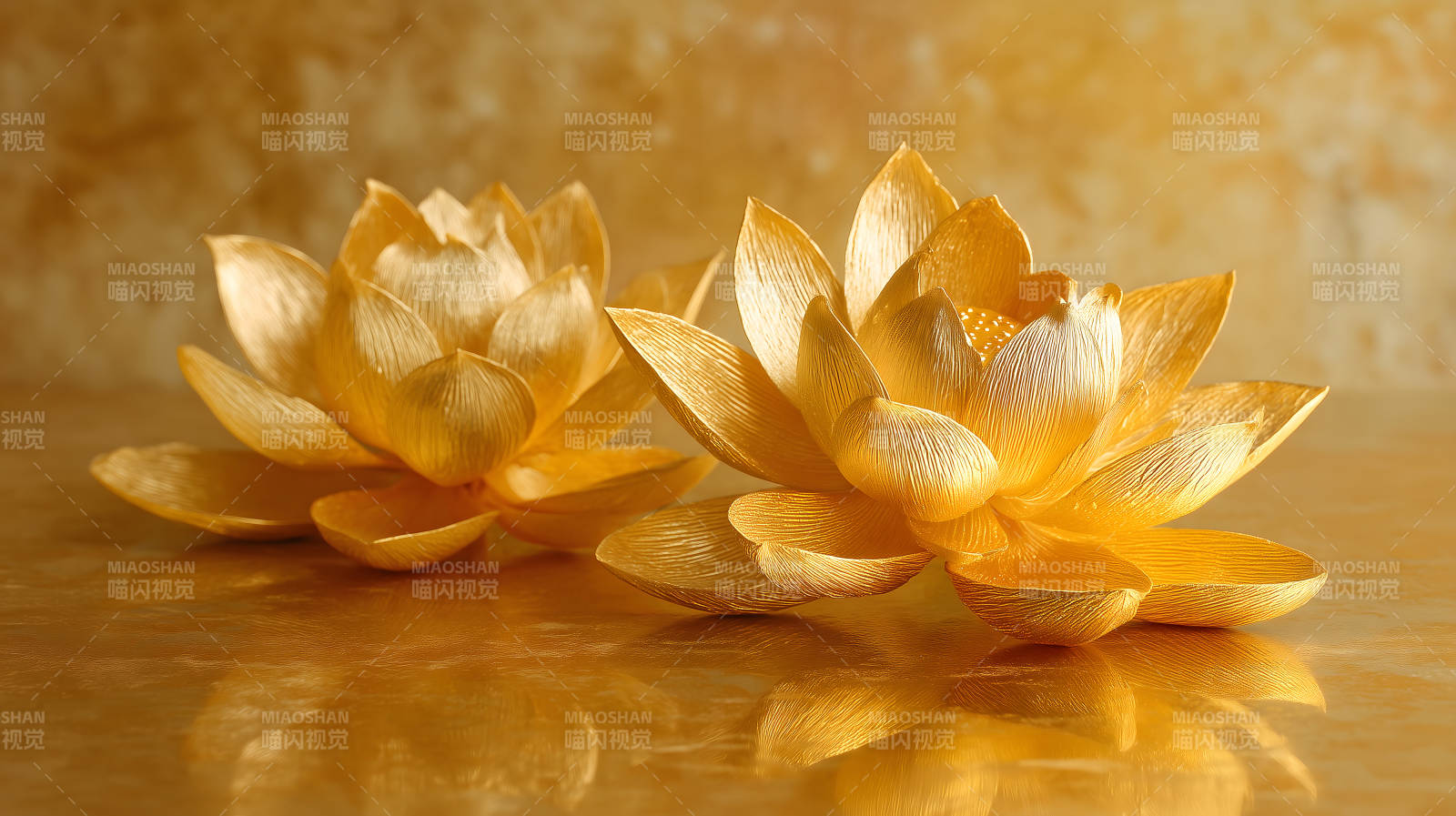金色莲花艺术作品图片
