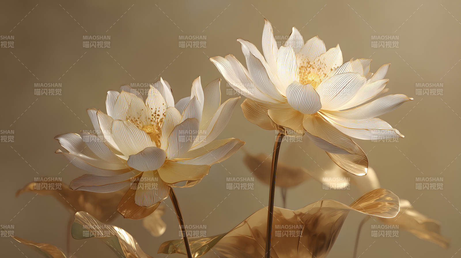 金色莲花绽放唯美意境图片