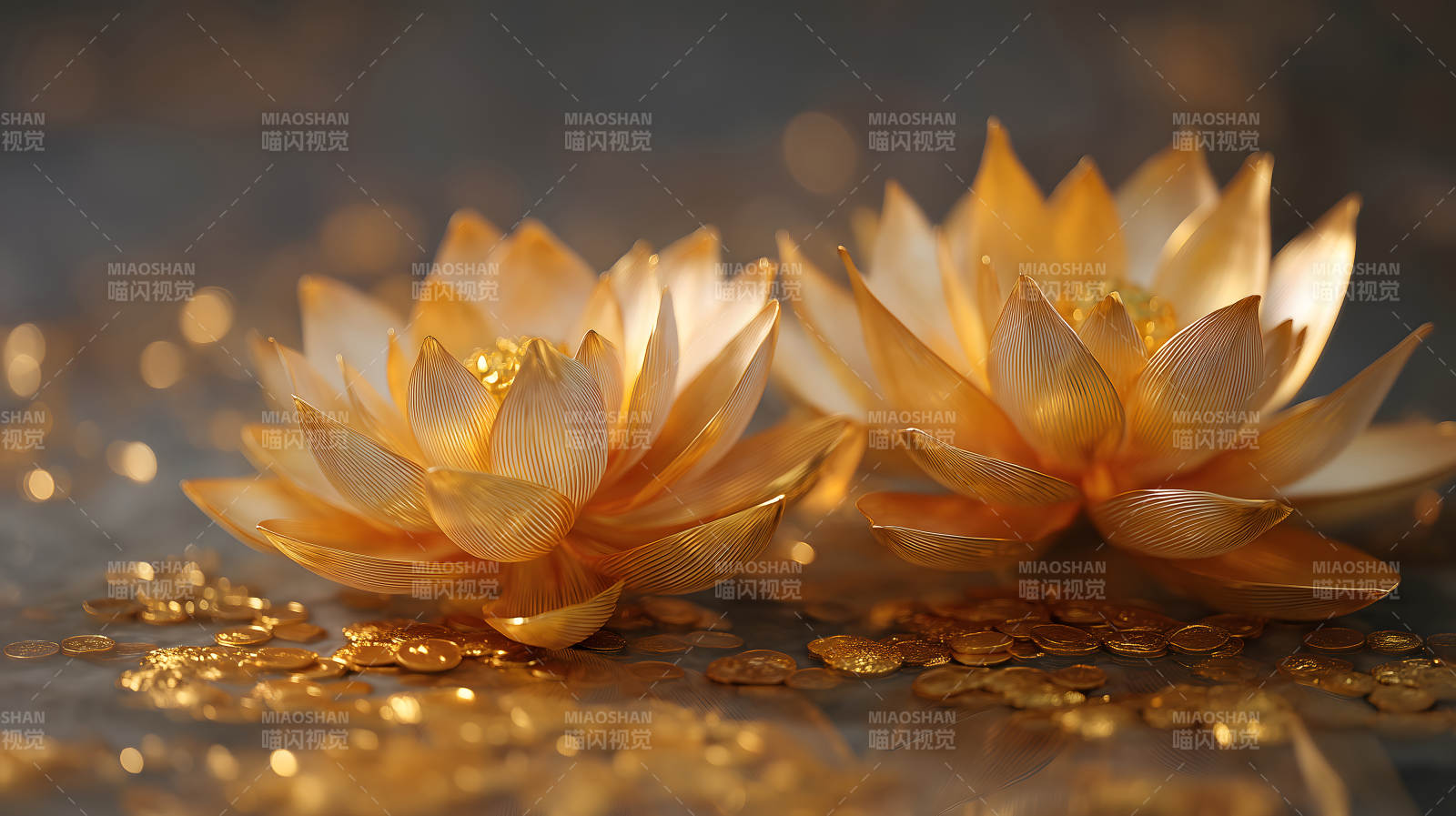 金莲花和金币图片