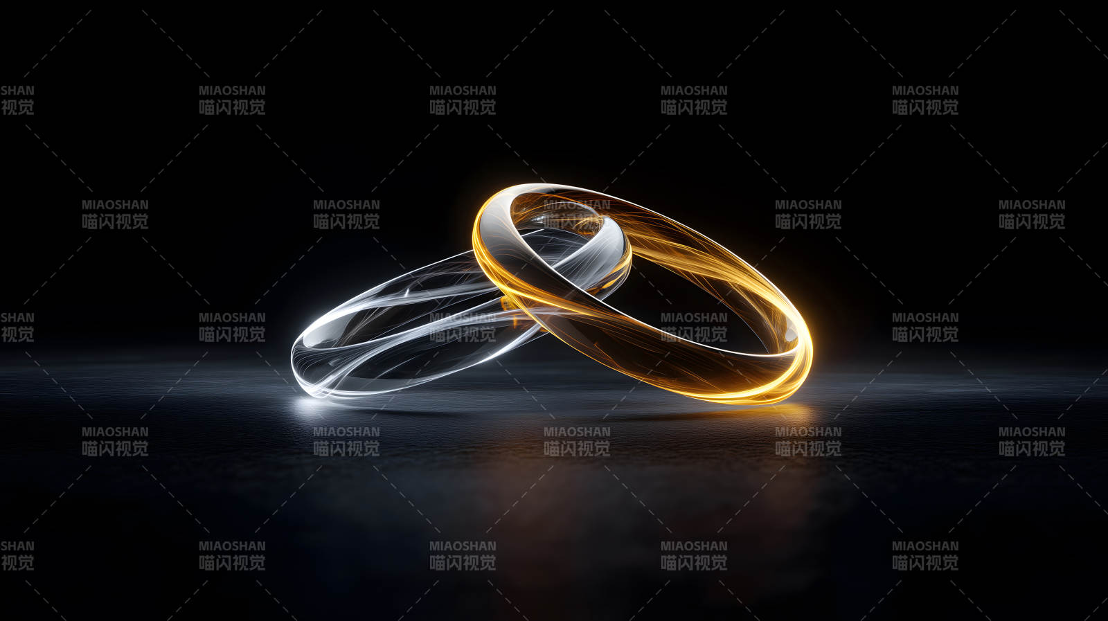 光环戒指交织缠绕图片