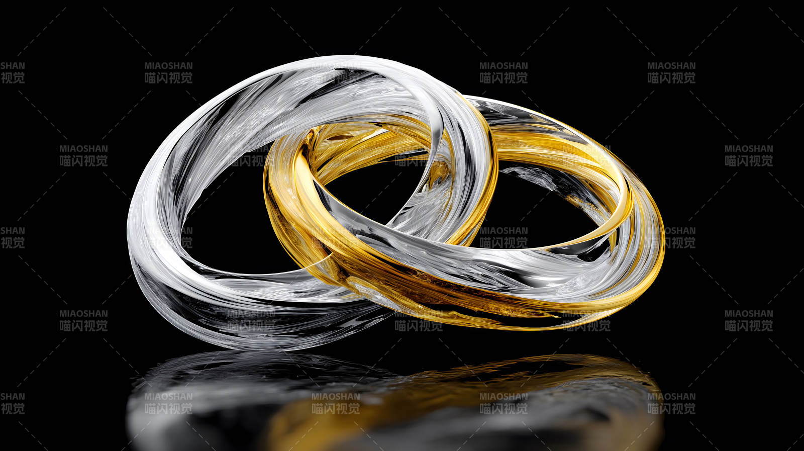 金银相扣环绕艺术图片