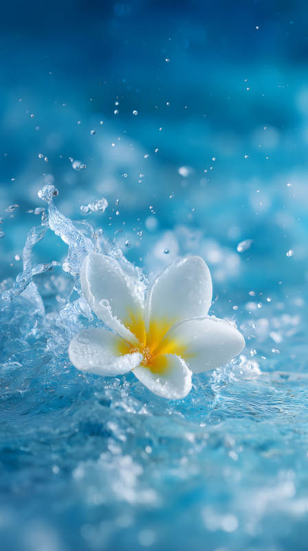 水中芙蓉花朵绽放图片