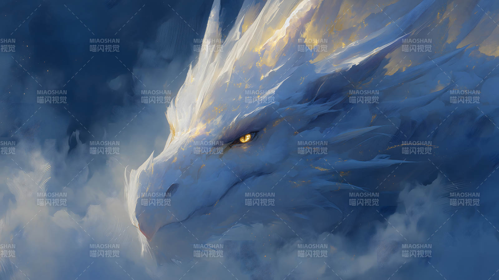 白龙凝视云间图片