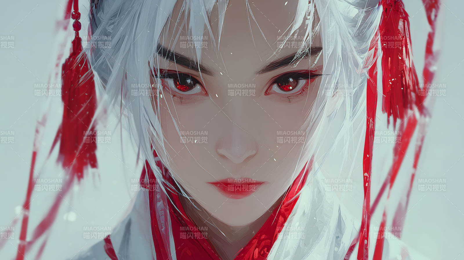 红白少女特写图片