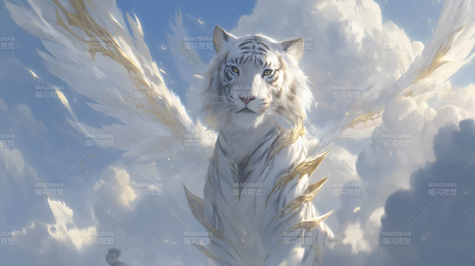 飞翼白虎云端俯瞰图片