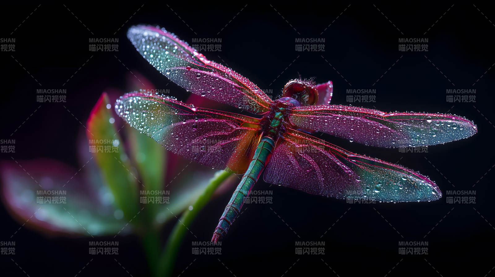 蜻蜓晶莹剔透特写图片