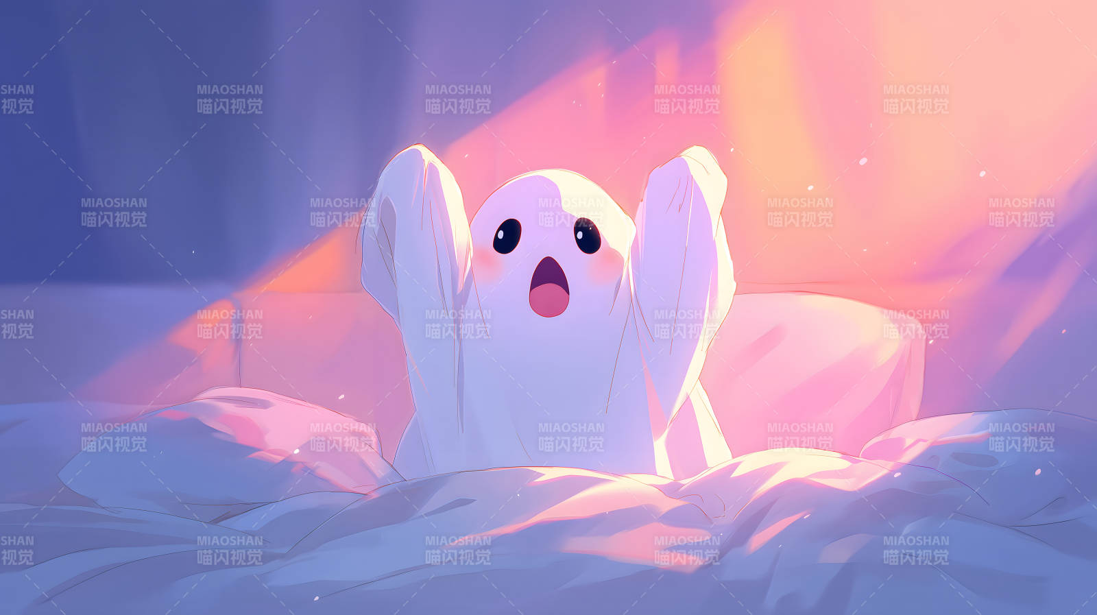 可爱小幽灵醒来图片