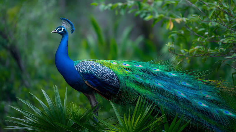 华丽孔雀展示美丽图片