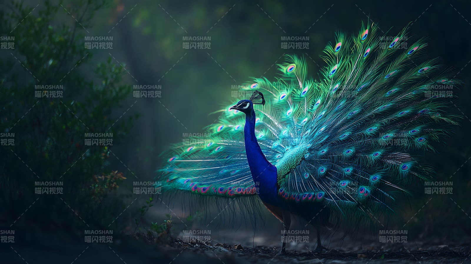 孔雀开屏绚丽夺目图片